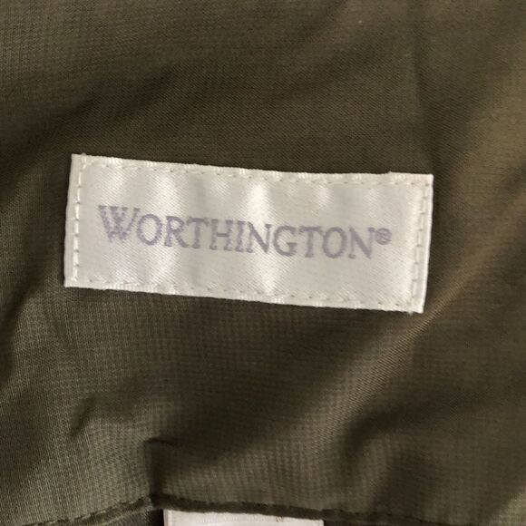 Worthington Pleated Skirt with Beaded Waist Size 12 Gently Used Olive - Picture 5 of 8